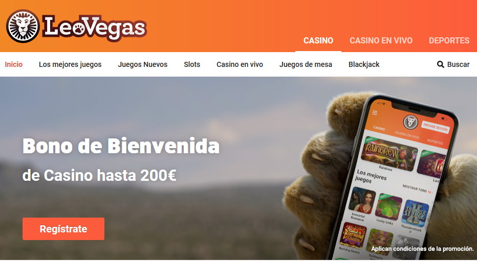 Sitio web Leovegas