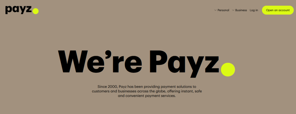 Sitio web de Payz - Lobby